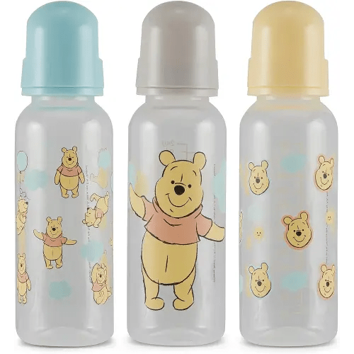 Baby Bottles 9 oz for Boys and Girls| Set of 3 Disney "Winnie The Pooh Pose" Infant Bottles for Newborns and All Babies | BPA-Free Plastic Baby Bottle for Baby Shower