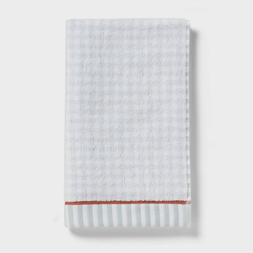 1pc Traditional Gingham Plaid Hand Towel Blue - Threshold™