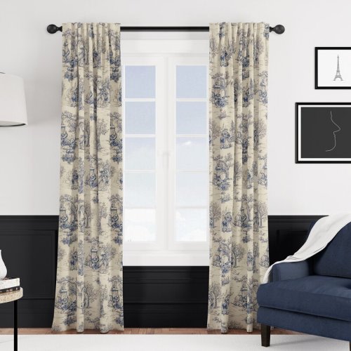 The Tailor's Bed Promenade 100% Cotton Toile Room Darkening Rod Pocket Single Curtain Panel | Wayfair