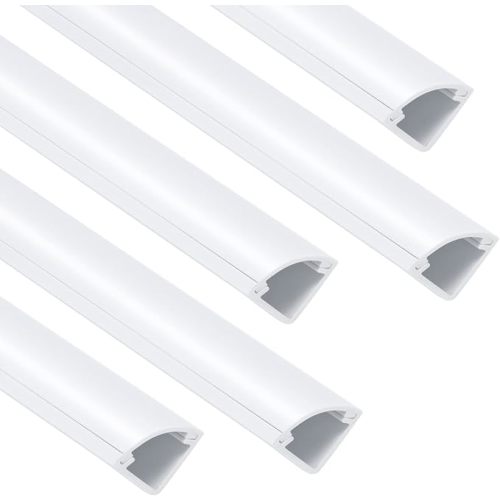 ZhiYo 85in Corner Cable Concealer, Corner Cord Hider for One Cord, Wire Covers for Cords, Paintable Cord Cover, Cable Management Channel, Raceway for Wall, Floor Baseboard, Ceiling White