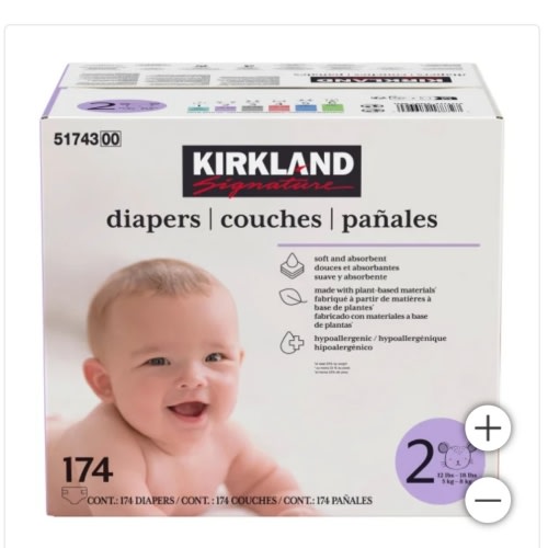 Kirkland Signature Diapers, Sizes 1 - 2