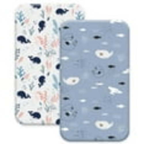 "Gllquen Baby Crib Sheets, Organic Fitted for Boys Girls, 52""x 28"" x 9"", Blue Ocean"