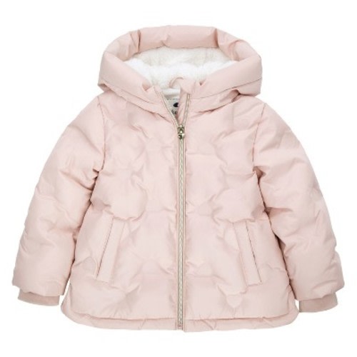 Rokka&Rolla Baby Girls' Heart Pattern Fleece Lined Coat Kids' Puffer Jacket-Pink, size 6-9 Months