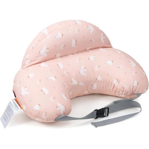 Momcozy Original Nursing Pillow for Breastfeeding-Pioneering Safety Guard- Wider Feeding Pillows for More Support for Mom & Baby- Easier Nursing & Hand Free- Fit for All, Removable Cotton Cover