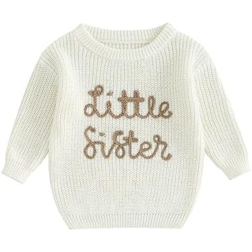 Big Brother Little Brother Matching Outfits Letter Embroidery Knit Sweater Shirt Baby Boy Winter Warm Clothes