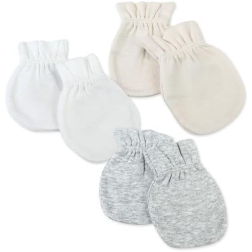HonestBaby Multipack Baby Cap Hats and Mitts Sets No Scratch Mittens 100% Organic Cotton for Newborn Boys, Girls, Unisex