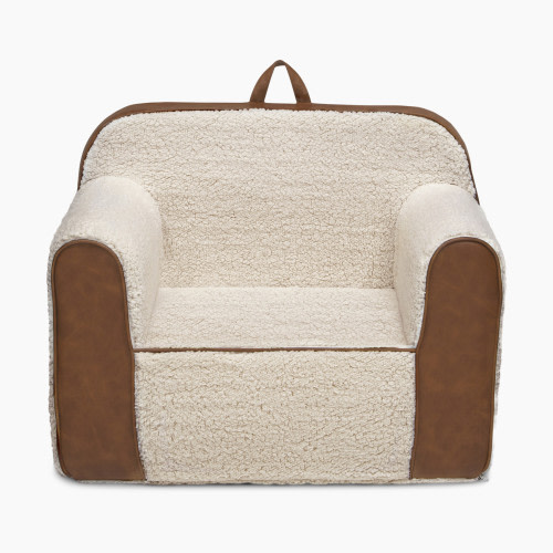 Delta Children Cozee High-Pile Fleece and Faux Leather Chair - High-Pile Fleece/Faux Leather