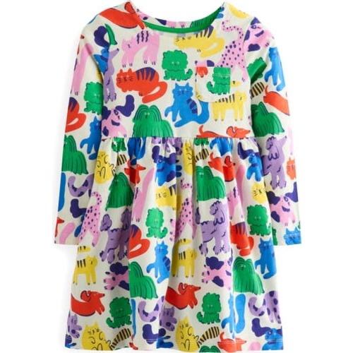 Kids' Fun Long Sleeve Jersey Dress, 3-4Y