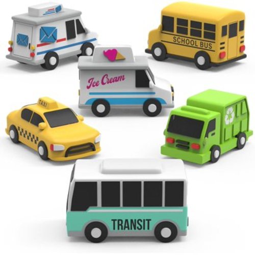 Vehicle Bath Cars Mold Free Bath Toys, 6 Pack | Sealed, No Hole Bath Toys Design Keeps Moisture Out | Soft, Squeezable & Float on Water | Fun Baby & Toddler Bath Toys | City Car Bath Toys