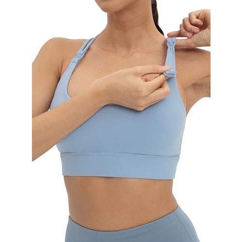 V VOCNI Nursing Bras for Breastfeeding Maternity Sports Bras Tank Top Sexy Crisscross Back Workout Yoga Pregnancy Bra