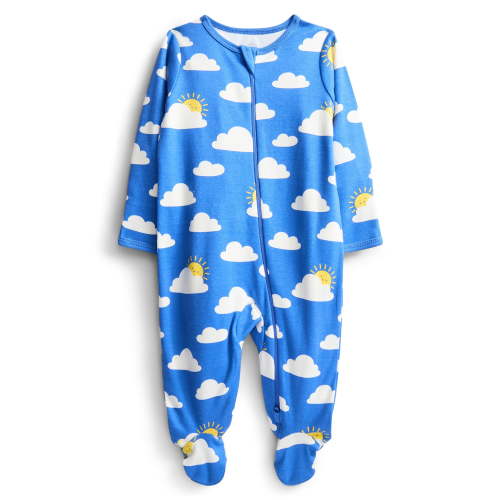 Wonder Nation Baby Boys or Girls Zip Front Footed Pajamas, Sizes Preemieie-6/9 Months