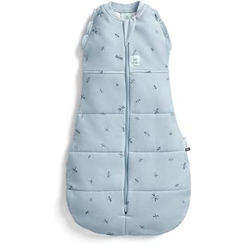 ergoPouch 1.0 tog Baby Sleep Sack 0-3 Months - Baby Sleeping Sack for Warm & Cozy Nights - Cocoon Swaddle Sack Baby Keeps Calm & Relaxed (Dragonflies)
