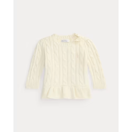 Cable-Knit Cotton Peplum Sweater | Ralph Lauren