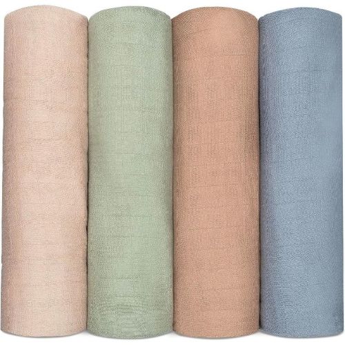Muslin Swaddle Blankets Neutral Receiving Blanket For Boys And Girls By Comfy Cubs Cubs (sage, Pacific Blue, Fern, Neptune)