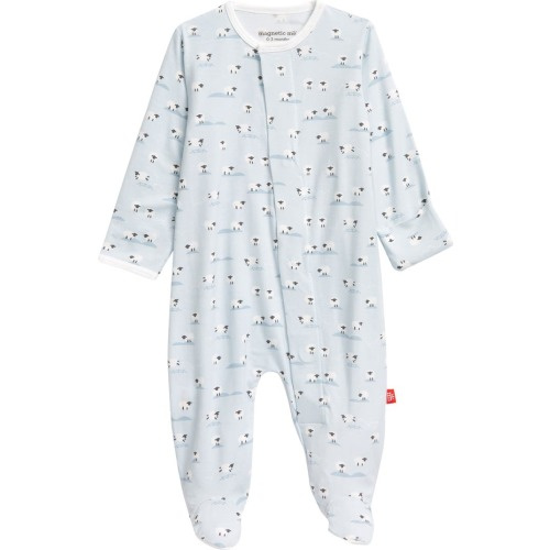 Baby Baa Baa Baby Sheep Print Footie, 0-3 M, Blue