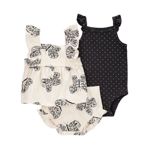 Baby Girl Carter's 3-pc. Butterfly Top, Bodysuit & Diaper Cover Set