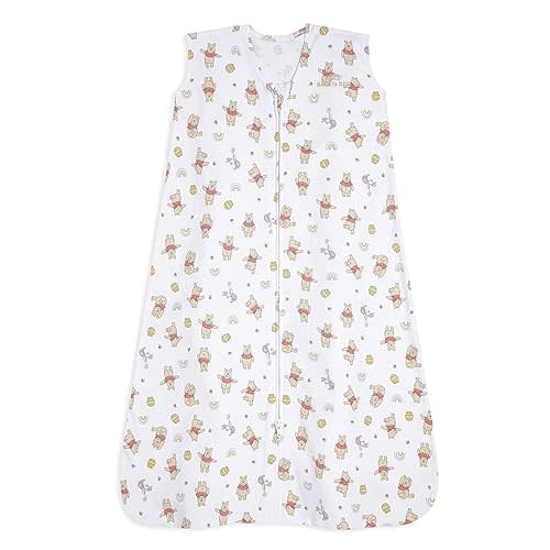 HALO Disney Baby Sleepsack, 100% Cotton Wearable Blanket, Swaddle Transition Sleeping Bag, TOG 0.5, Winnie Rainbows, Medium, 6-12 Months