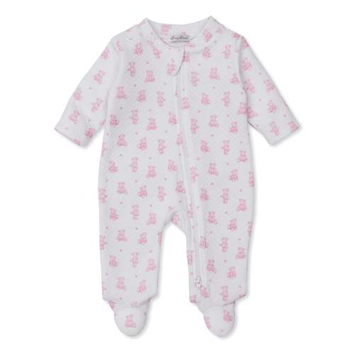 Printed Jacquard Zippered Footie, Teddy Bear Time