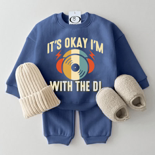 I’M WITH THE DJ Baby Blue Sweatshirt 2-piece Set