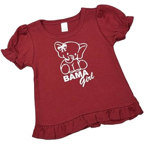 Girls Short Sleeve Ruffle Top - Bama Girl