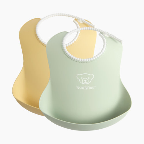 Baby Bib (2 Pack) - Powder Yellow/Powder Green