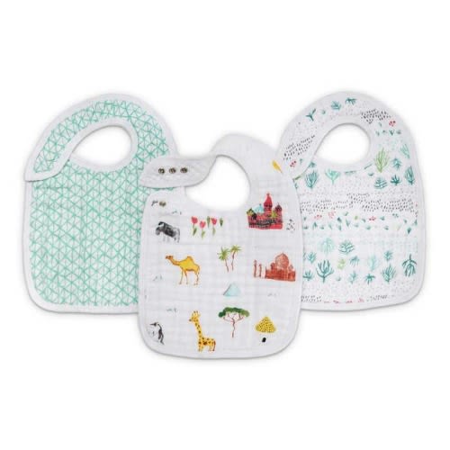 Animal & World Print Snap Bibs | aden + anais