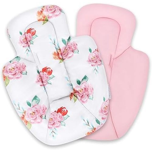 Minne Baby Infant Insert - Compatible with 4Moms RockaRoo and MamaRoo - Breathable Cool Mesh Fabric - Plush Soft Newborn Insert with Head and Body Support