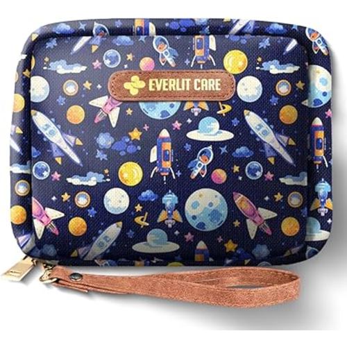 EVERLIT Care Rescue Pack | Family-Friendly First Aid Kit for Kids with 200 Pcs Medical Supplies | Travel-Friendly Compact Storage Bag for Home, Car, Travel, Camping, Adventure (Galaxy)