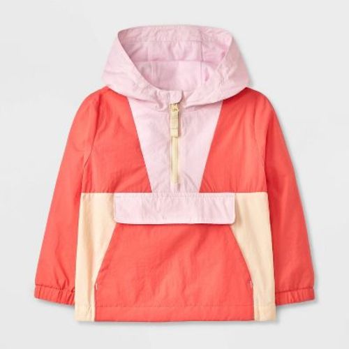 Baby Girls' Solid Colorblock Anorak Jacket - Cat & Jack™ Pink 18m