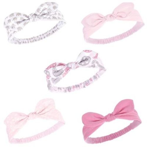 Hudson Baby Infant Girl Headbands 5pk, Paisley Medallion, 0-24 Months