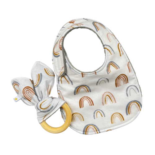 Muted Rainbows Bib | Soft and Stylish Baby Bib | Easy to Clean and Comfortable – puddlejumpers