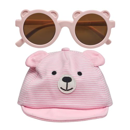 Wander & Dream Infant Bear Hat & Sunglasses Set for Boys & Girls (Infants) in Pink