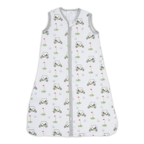 LollyBanks Baby Sleep Sack 100% Organic Lightweight, 2-Way Zipper Baby Sleeper 0.5 TOG, 6-12 Months Sleep Sacks for Baby Boys and Girls (Golf Outfit)