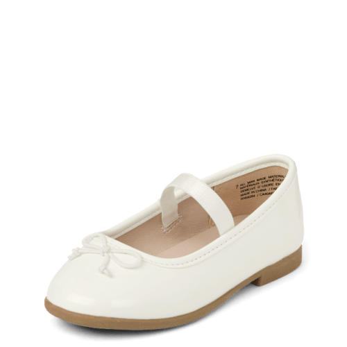 Toddler Girls Bow Ballet Flats - White