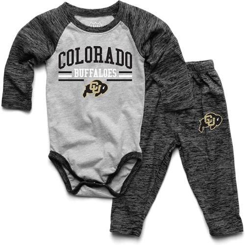 Wes and Willy Baby College Sports Fan Long Sleeve One Piece and Pant Set