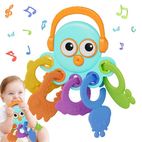 Baby Toys 0-6 Months, Baby Teethers Rattles Toys for Babies 0 3 6 9 Months, Infant Toys Newborn Sensory Toys for 3-6 Months Babies Boys Girls