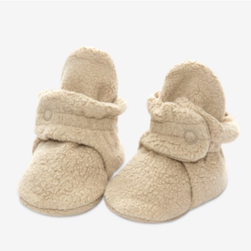 Zutano Cozie Fleece Stay-On Baby Bootie Slipper - Khaki