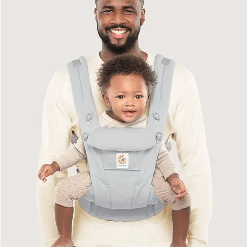 Ergobaby Omni Dream All Carry Positions SoftTouch Cotton Baby Carrier with Enhanced Lumbar Support (7-45 Lb), Pearl Grey