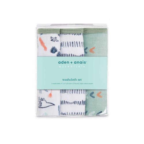 essentials cotton muslin washcloths 3 pack