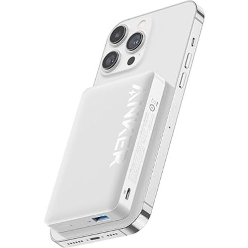 Anker Magnetic Power Bank 10,000mAh, Wireless Portable Charger, 20W Fast Charging Battery Pack with USB-C, Magsafe-Compatible with Magsafe,iPhone 15/15 Plus/15 Pro/15 Pro Max, iPhone 14/13/12 Series