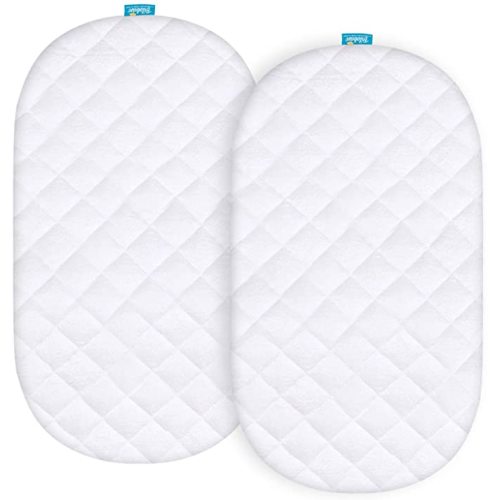 Waterproof Bassinet Mattress Pad Cover for UPPAbaby Bassinet, 2 Pack, Ultra Soft Viscose Made from Bamboo Terry Surface, Breathable and Easy Care
