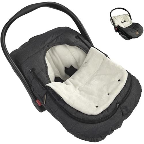 Car Seat Cover+Carseat Bunting Bag Intergrated into 1,Waterproof Anti-Cold Winter Bassinet Stroller Car seat Sleeping Bag for Infant,0-12M