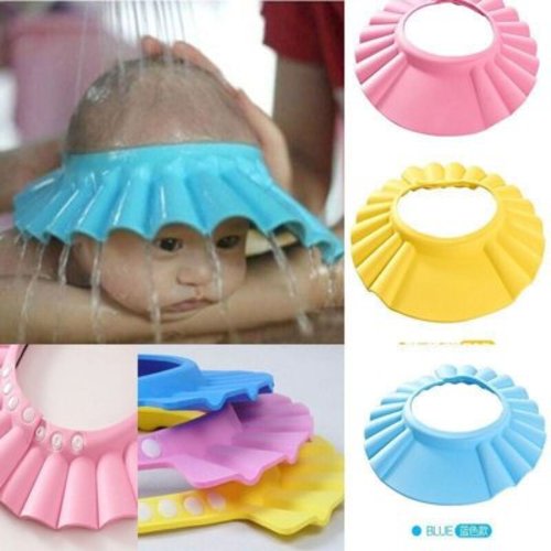 Meihuida Adjustable Baby Kids Shampoo Bath Bathing Shower Cap Hat Wash Hair Shield