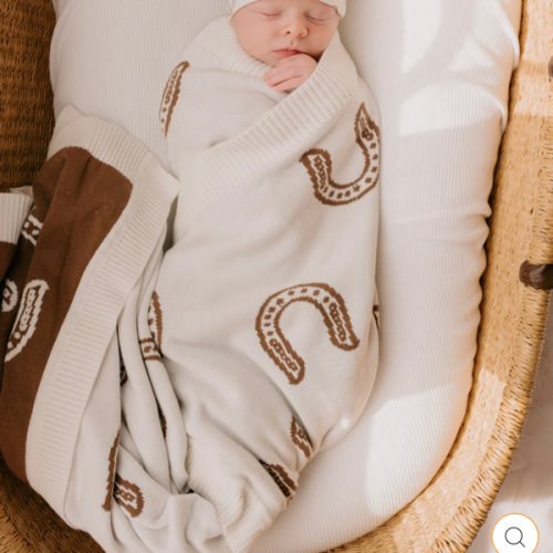 Knit Blanket | Western Horse Shoe