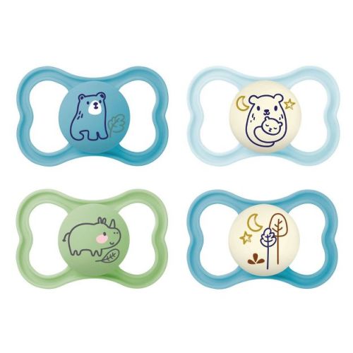 MAM Air Day & Night Pacifiers 6-16m - Boy - 4pk: Silicone, BPA-Free
