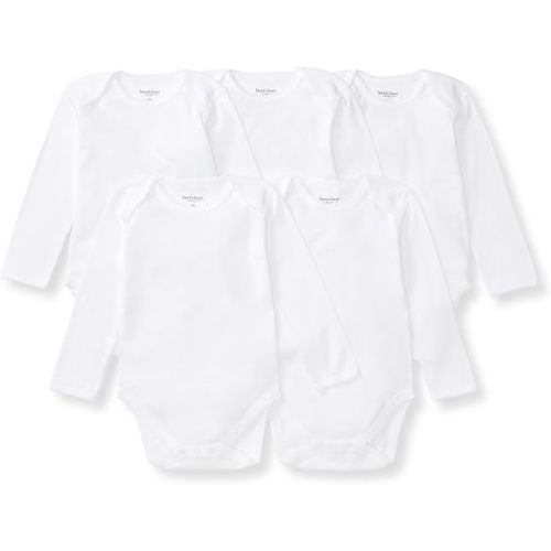 Burt's Bees Baby Unisex Organic Cotton Short and Long Sleeve Bodysuits, 5-Pack