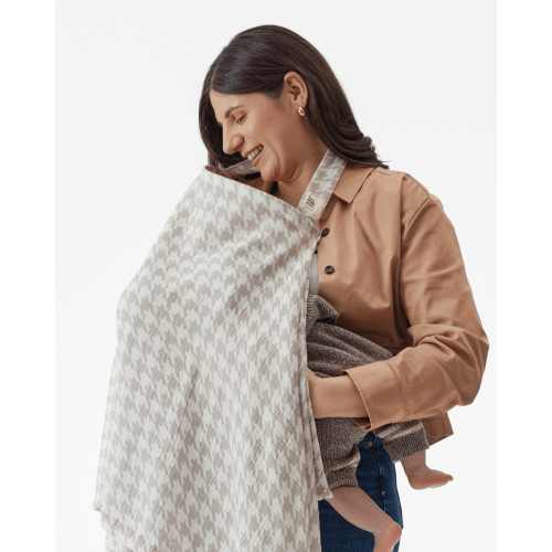 Feed Anywhere Nursing Cover - Houndstooth Neutral – Live Milk Love