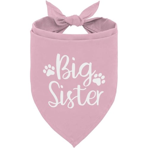 Big Sister Dog Bandana, Dogs Pregnancy Announcement, Pet Scarf, Big Sister Announcement, Pink Dog Bandanas, Pet Bandana for Small Medium Large Dogs (A12)
