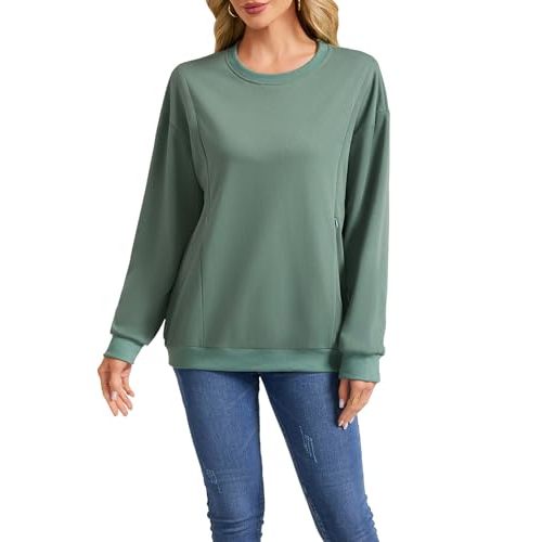 AEARGIV Women Causal Maternity Nursing Sweatshirt Comfort Friendly Zip Breastfeeding Pullover Tops Mama's Boobery Sweater
