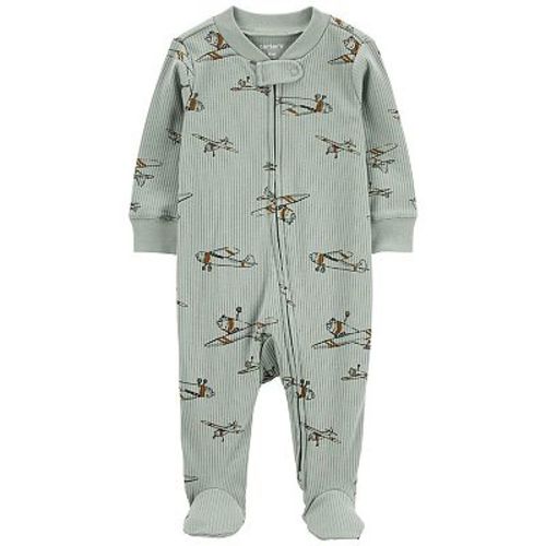 Baby Boy Girls Neutral Carter's Airplane 2-Way Zip Sleep & Play